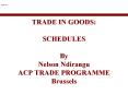 TRADE IN GOODS: SCHEDULES By Nelson Ndirangu ACP TRADE PROGRAMME Brussels PowerPoint PPT Presentation