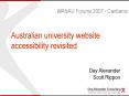 Australian university website accessibility revisited PowerPoint PPT Presentation
