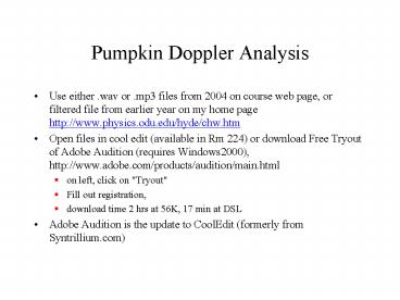 Pumpkin Doppler Analysis