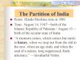 The Partition of India PowerPoint PPT Presentation