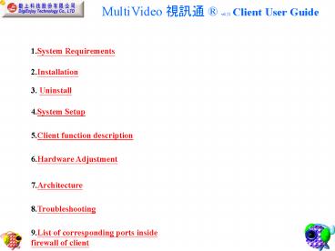MultiVideo v4.51 Client User Guide