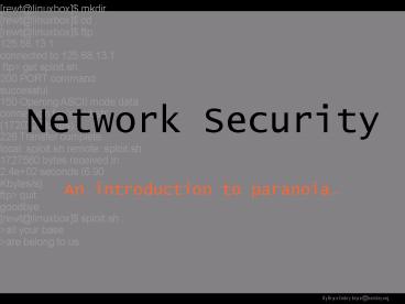 An introduction to paranoia.