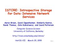 ISTORE: Introspective Storage for DataIntensive Network Services