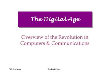 Overview of the Revolution in Computers