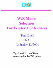 WZ Muon Selection For Winter Conferences