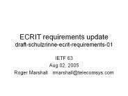 ECRIT requirements update draft-schulzrinne-ecrit-requirements-01