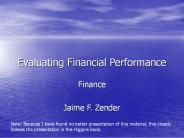 Evaluating Financial Performance