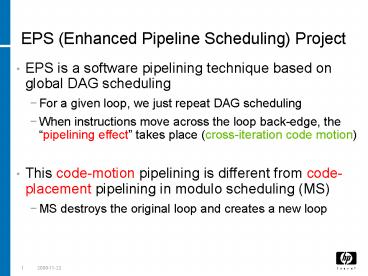 EPS Enhanced Pipeline Scheduling Project