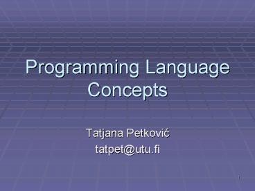 PPT – Programming Language Concepts PowerPoint presentation | free to ...