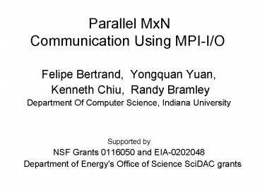 Parallel MxN Communication Using MPIIO