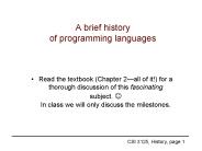 CSI 3125, History, page 1
