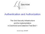 Authentication and Authorization