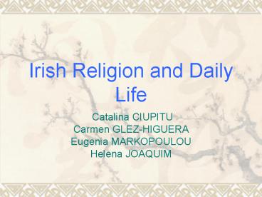 Irish Religion and Daily Life