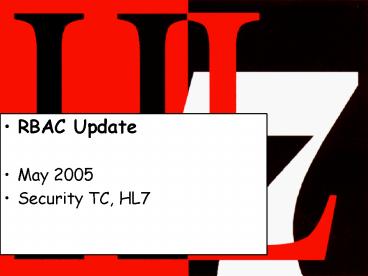 RBAC HL7 Brief January 2004