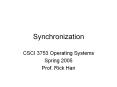 Synchronization PowerPoint PPT Presentation