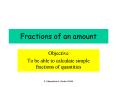 Fractions of an amount PowerPoint PPT Presentation