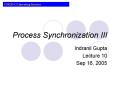 Process Synchronization III PowerPoint PPT Presentation