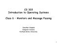 CS 333 Introduction to Operating Systems Class 6 Monitors and Message Passing PowerPoint PPT Presentation