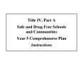 Title IV, Part A Safe and Drug Free Schools and Communities Year 5 Comprehensive Plan Instructions PowerPoint PPT Presentation