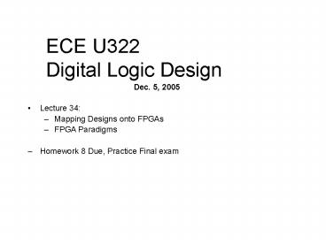 Programmable Logic Technologies