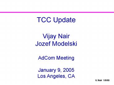 TCC Update