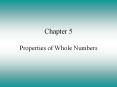 Chapter 5 Properties of Whole Numbers PowerPoint PPT Presentation