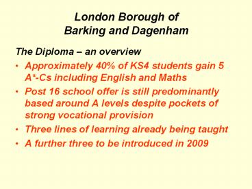 London Borough of Barking and Dagenham
