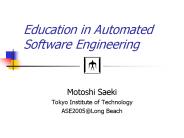 Education in Automated Software Engineering