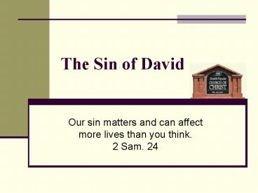 The Sin of David