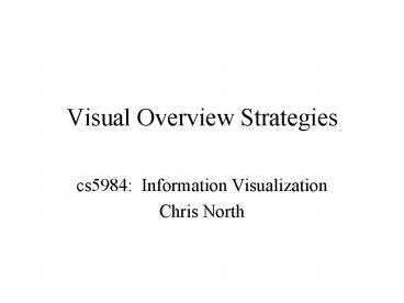 Visual Overview Strategies