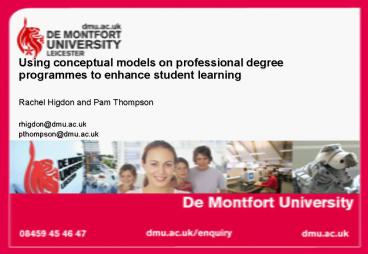 Using conceptual models on professional degree programmes to enhance student learning