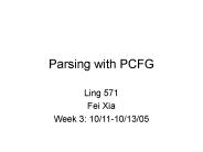 Parsing with PCFG