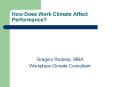 How Does Work Climate Affect Performance PowerPoint PPT Presentation