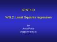 STAT131 W3L2: Least Squares regression PowerPoint PPT Presentation