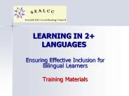 LEARNING IN 2  LANGUAGES