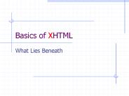 Basics of XHTML