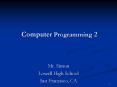 Computer Programming 2 PowerPoint PPT Presentation