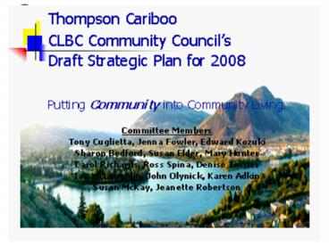 GOAL 1: To be an effective and inclusive Council.