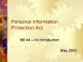 Personal Information Protection Act PowerPoint PPT Presentation