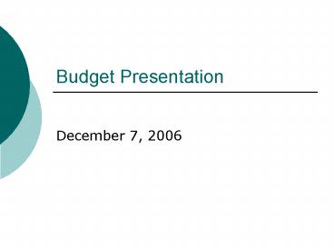 Budget Presentation
