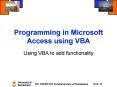 Programming in Microsoft Access using VBA PowerPoint PPT Presentation