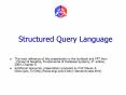 Structured Query Language PowerPoint PPT Presentation
