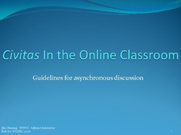 Civitas In the Online Classroom