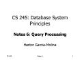 CS 245: Database System Principles PowerPoint PPT Presentation