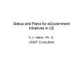 Status and Plans for eGovernment Initiatives in CE PowerPoint PPT Presentation