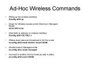 AdHoc Wireless Commands