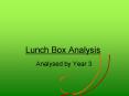 Lunch Box Analysis PowerPoint PPT Presentation
