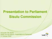 Presentation to Parliament