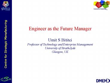 Engineer as the Future Manager