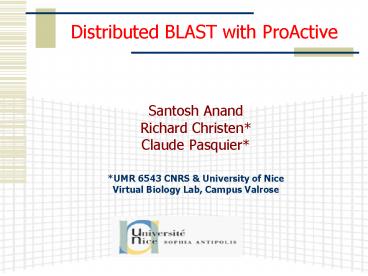 Distributed BLAST with ProActive